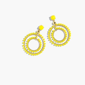 JCREW Double Hoop Earrings Yellow